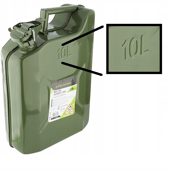 KANISTER ZBIORNIK NA BENZYNĘ METAL. USZCZELKLA 10L