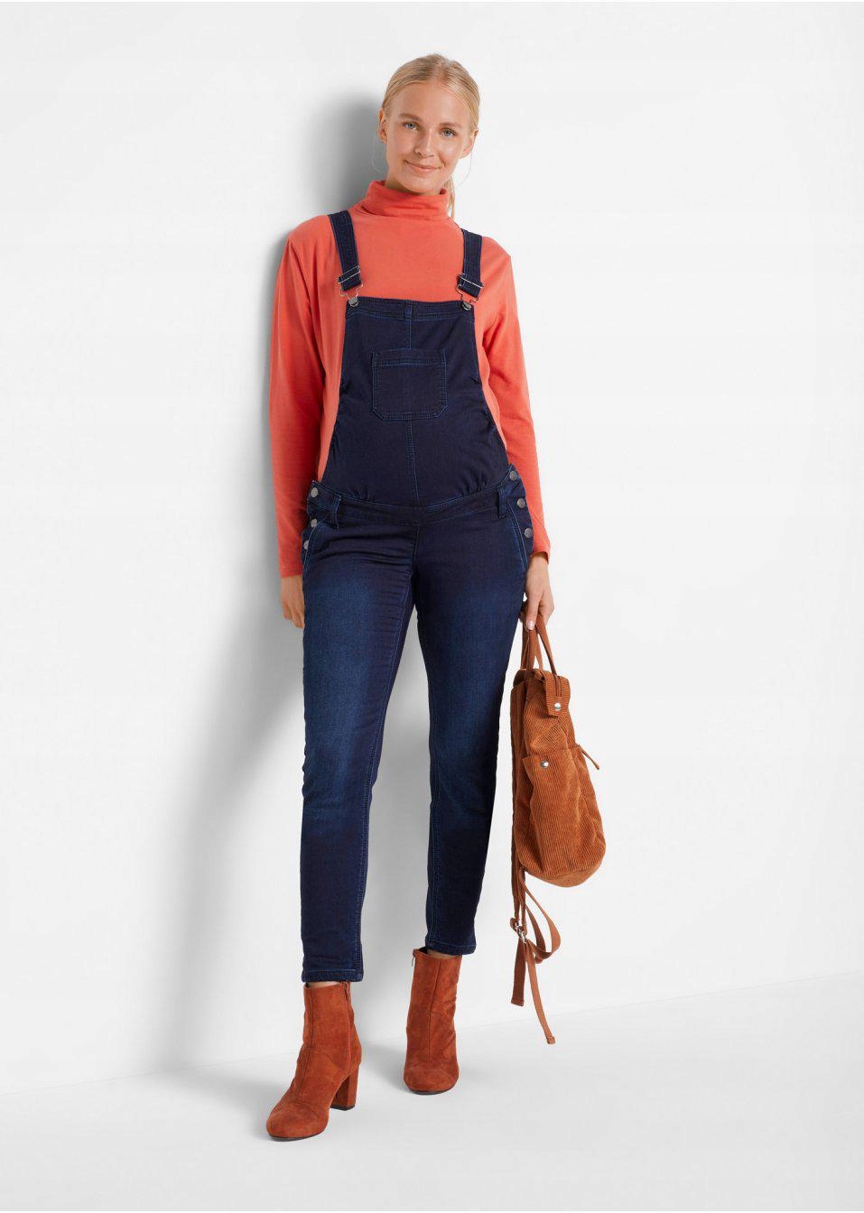 SPODNIE JEANSOWE CIĄŻOWE Z WĄSKĄ NOGAWKĄ Bonprix _DYI 40 Płeć kobieta