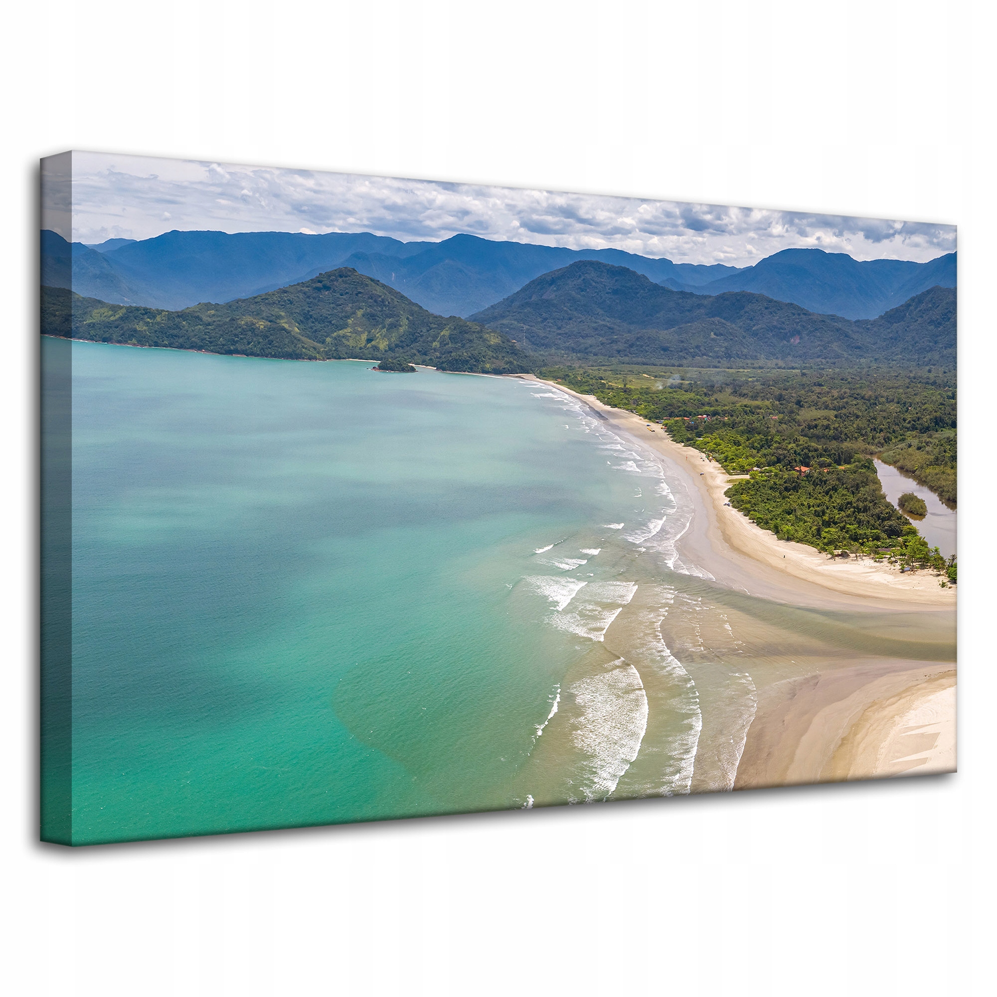 Obraz na plátně Voda Břeh Vlny Hory Příroda 80x50 cm