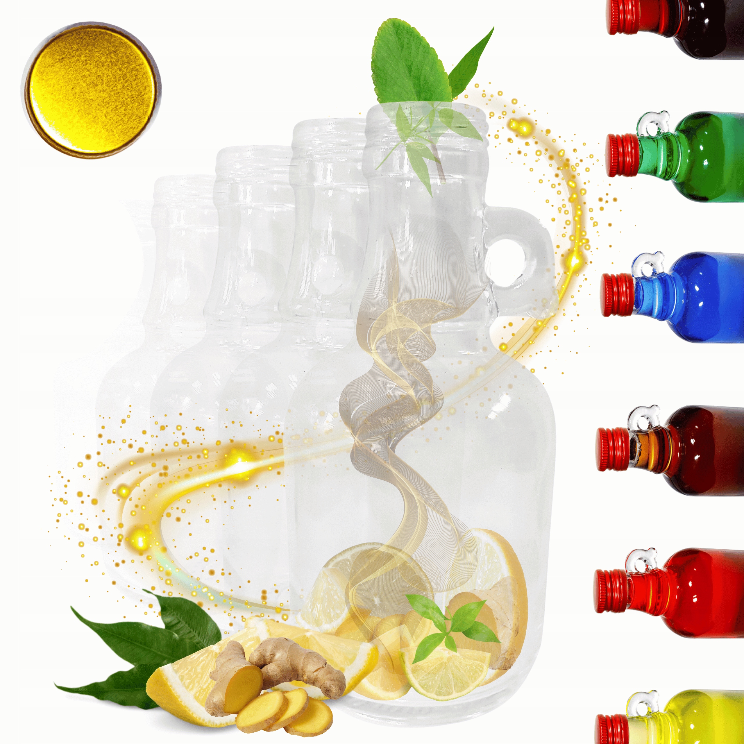 Fľaše 250 ml galón s držiakom šťavy na olej, olivový olej, 31 30ks, Matice