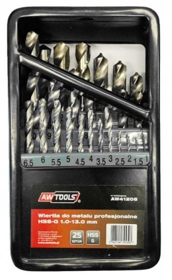 Wiertła do metalu AW TOOLS AW41205 25szt 1,0-13mm
