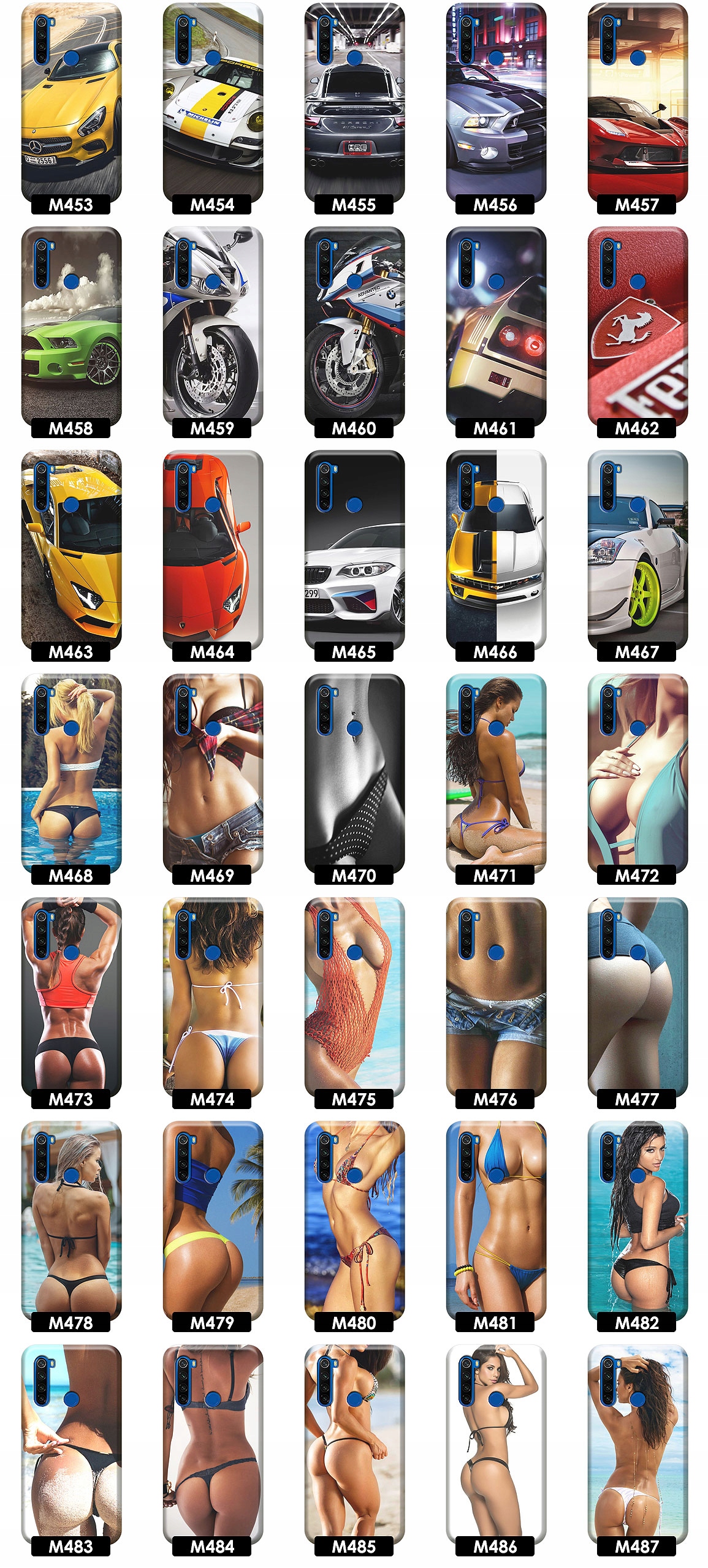 ETUI CASE OBUDOWA NA TELEFON DO XIAOMI REDMI NOTE 8T WZORY TOP100 JAKOŚĆ Typ plecki