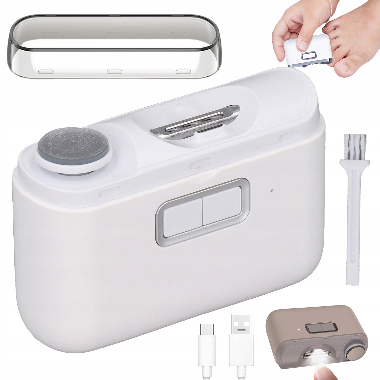 2V1 Elektrické Kleštičky Na Nehty Automatické Stříhací Kleště Na Nehty Usb