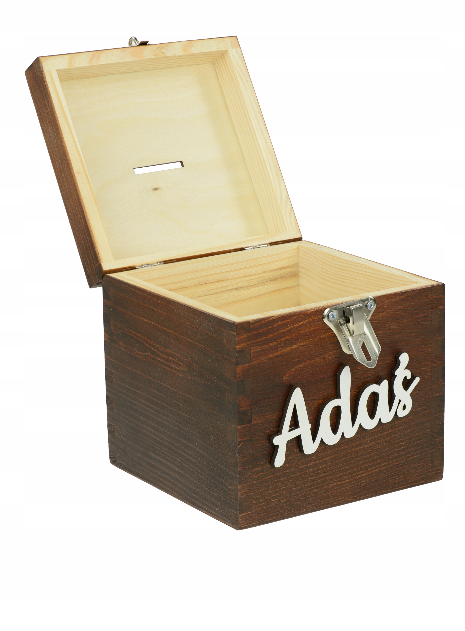 DREWNIANA skarbonka DZIECKO prezent XXL ORZECH Bohater Inny