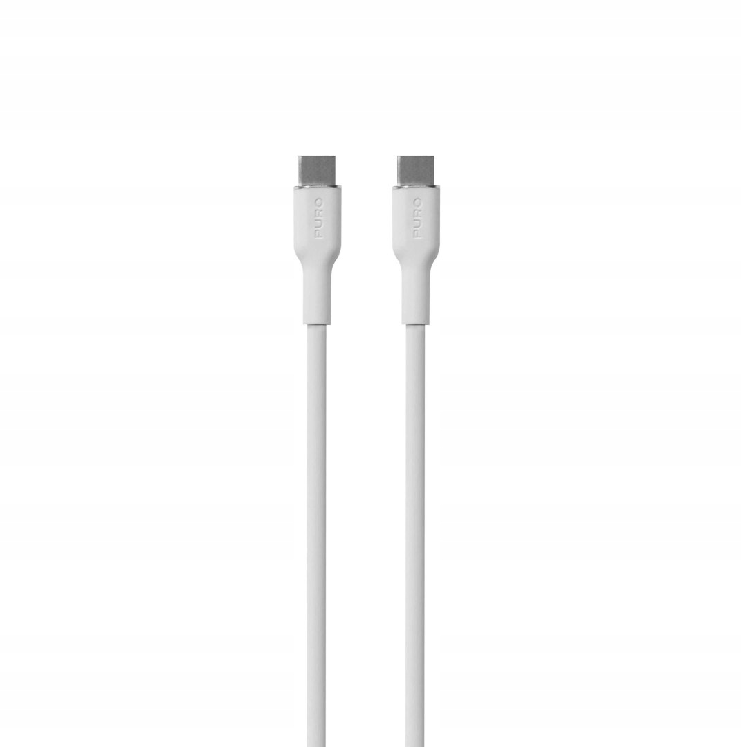 Kabel przewód silikonowy Usb-c 60W 1.5m biały