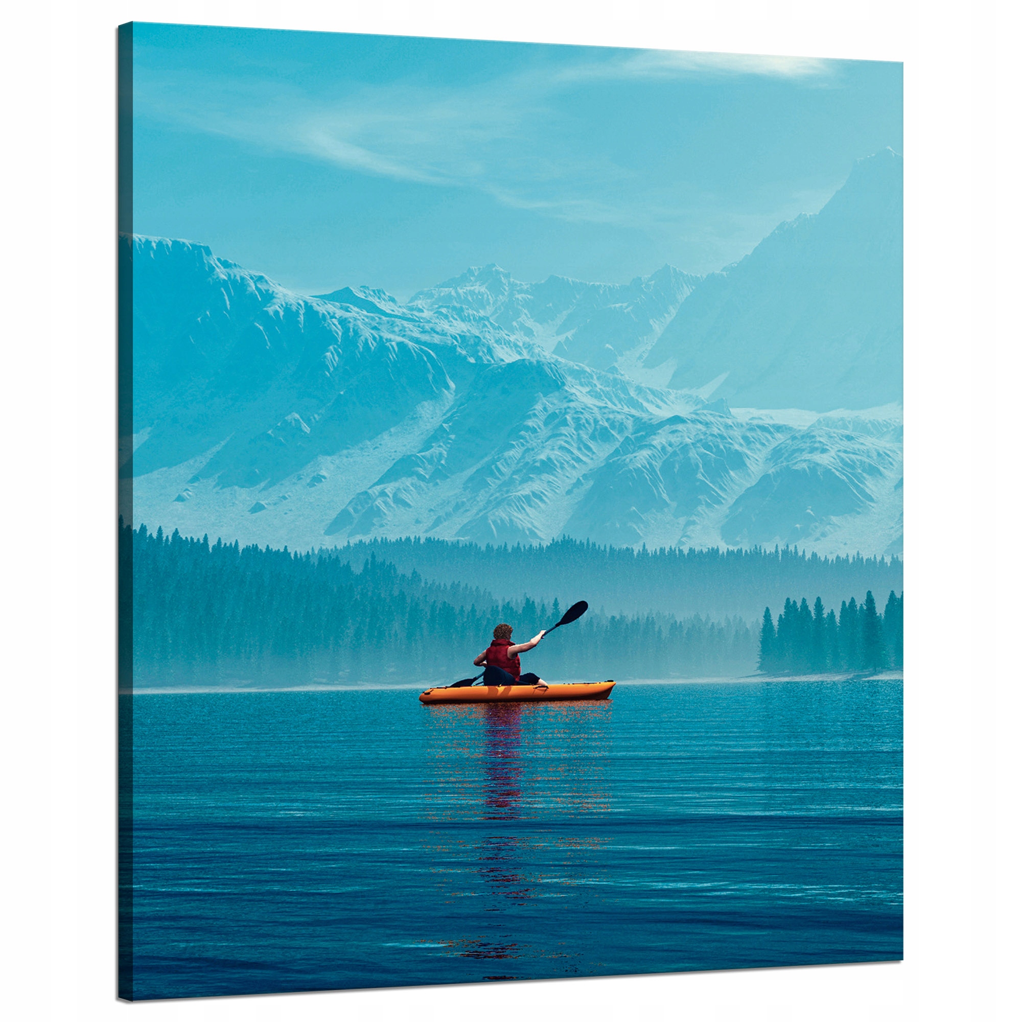 Obraz na plátně Muž na Kajaku Hory Voda Příroda 80x100 cm