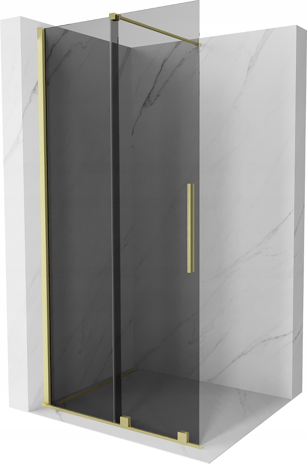 Mexen Velar Ścianka Prysznicowa Rozsuwana Walk-in 110X200 Grafit Złota