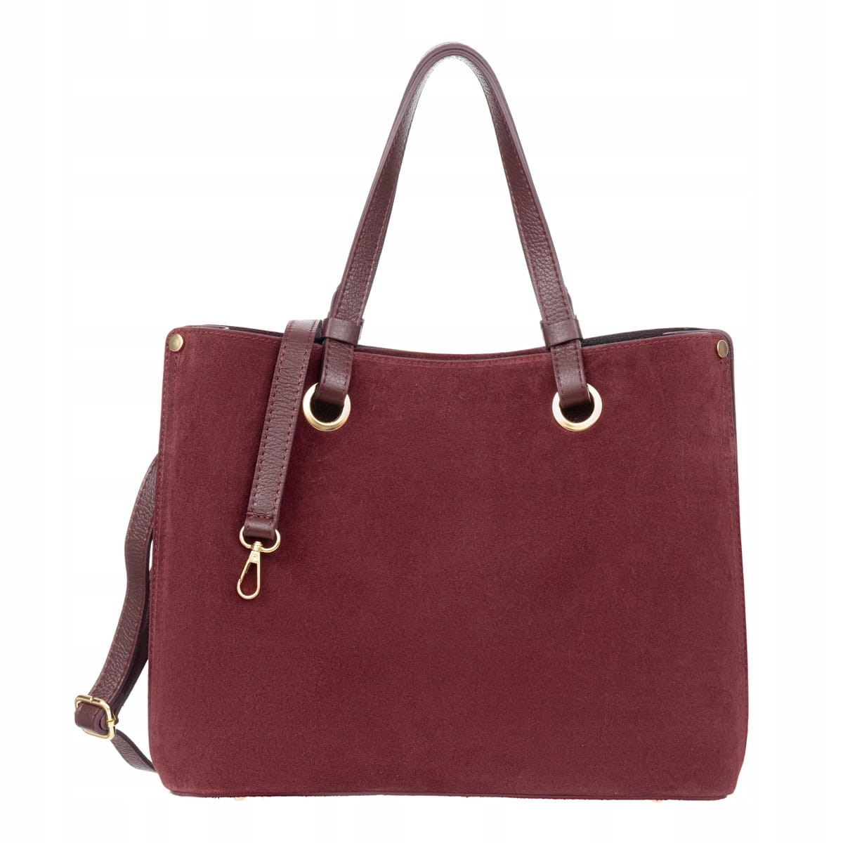 Semišová kabelka Vezze Ventura Grande Vello Bordó