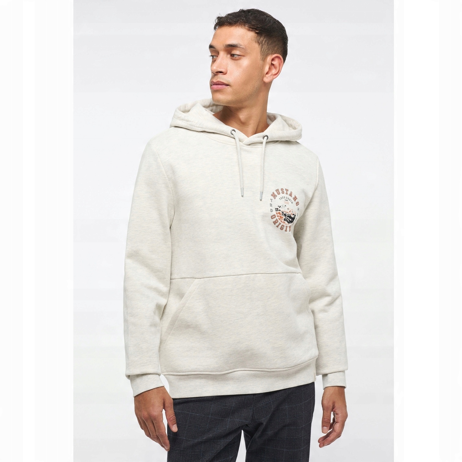 Šedá Pánská Tepláková Mikina S Kapucí S Kapucí, Bavlněná, Velikost Mustang XL