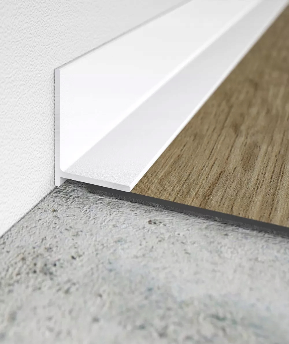 Minimalistyczna listwa przypodłogowa biała WINYL
