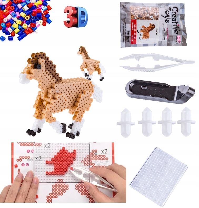 Koraliki do prasowania prasowanki 3D szablon KOŃ