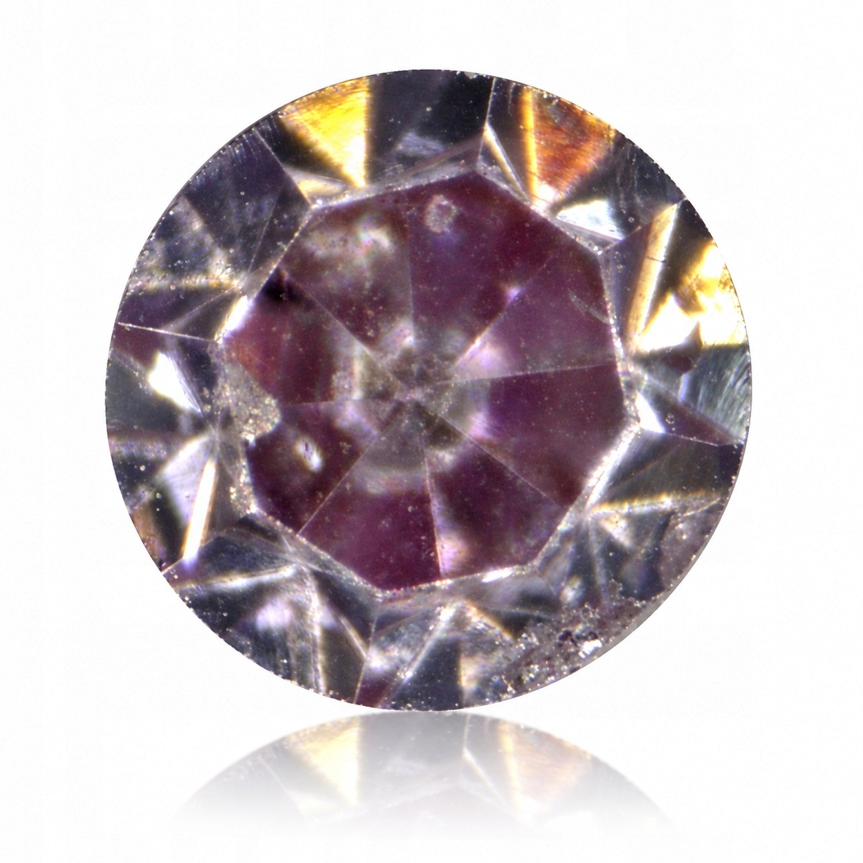Přírodní diamant <0.01 ct Růžový SI2 Briliant certifikát Wbd