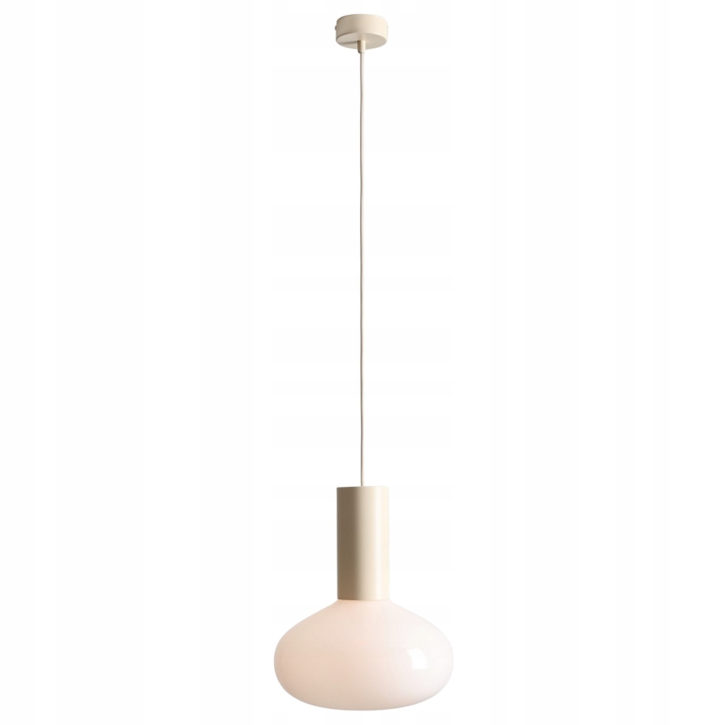 Lampa sufitowa wisząca kremowa pojedyncza żyrandol do salonu sypialni Flo M