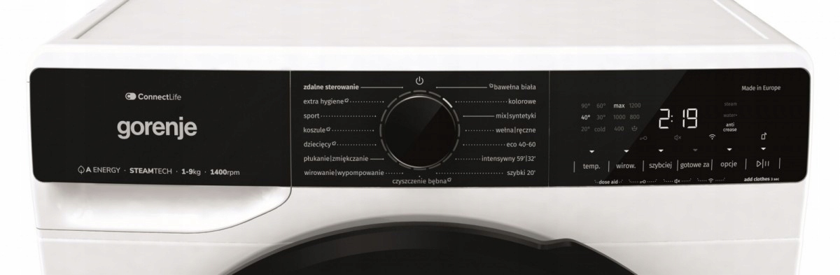 Pralka Gorenje WPNA94A3RWIFI/PL 9kg 1400 obr/min 15 programów LED Model WPNA94A3RWIFI/PL