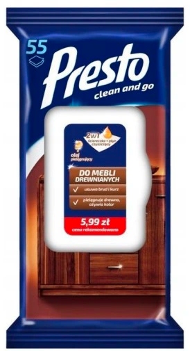 

Presto ściereczki do mebli drewnianych 55 szt.
