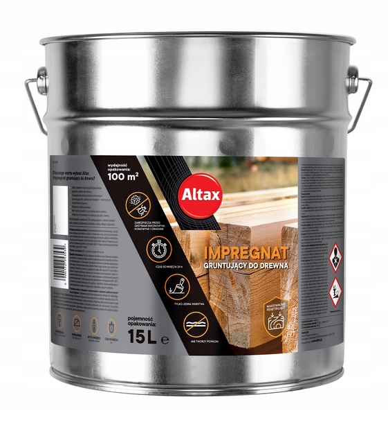 Altax Penetrin Impregnat Gruntujący Do Drewna 15L Maksymalnie Penetrujący