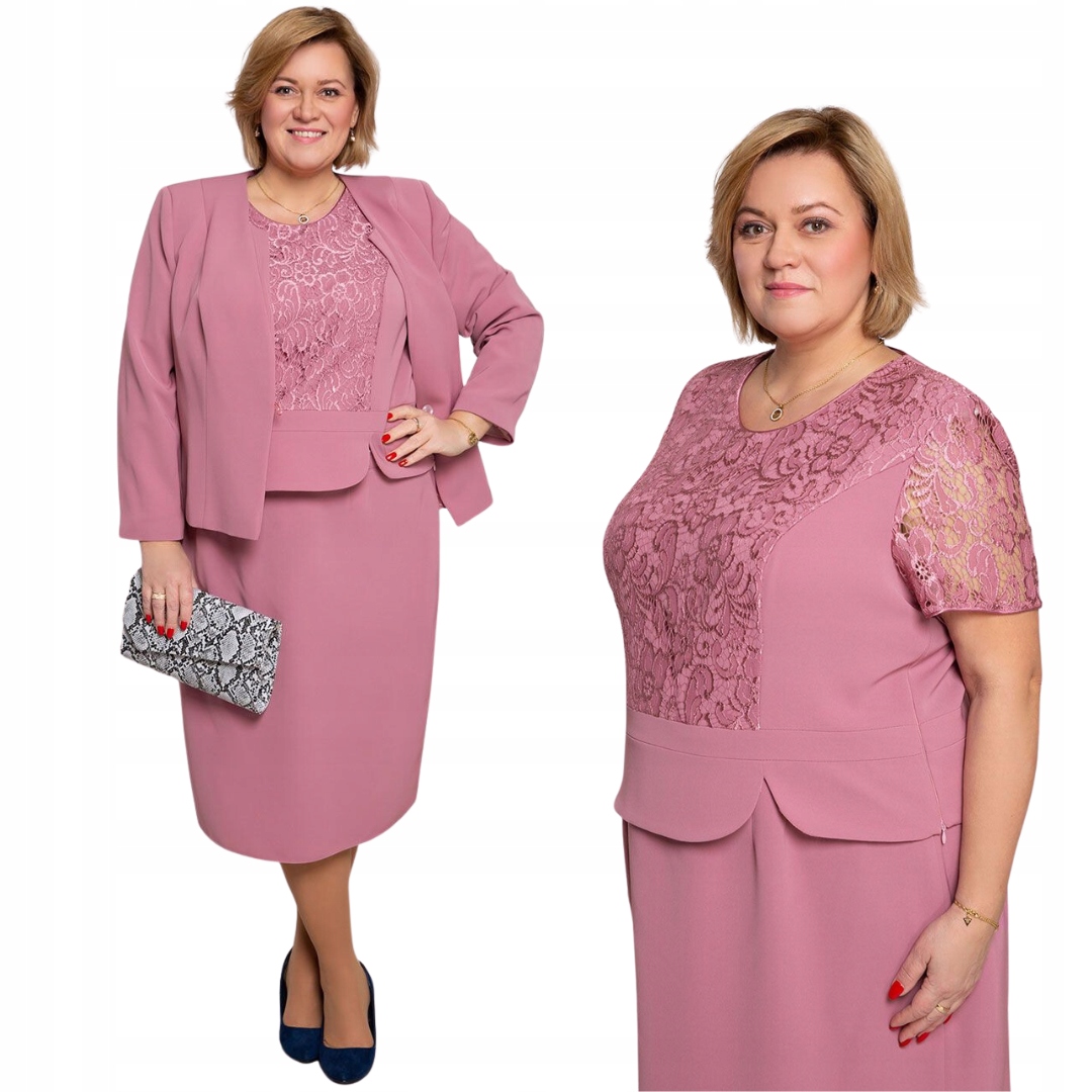 Třídílná růžová sukně Plus Size vel 48