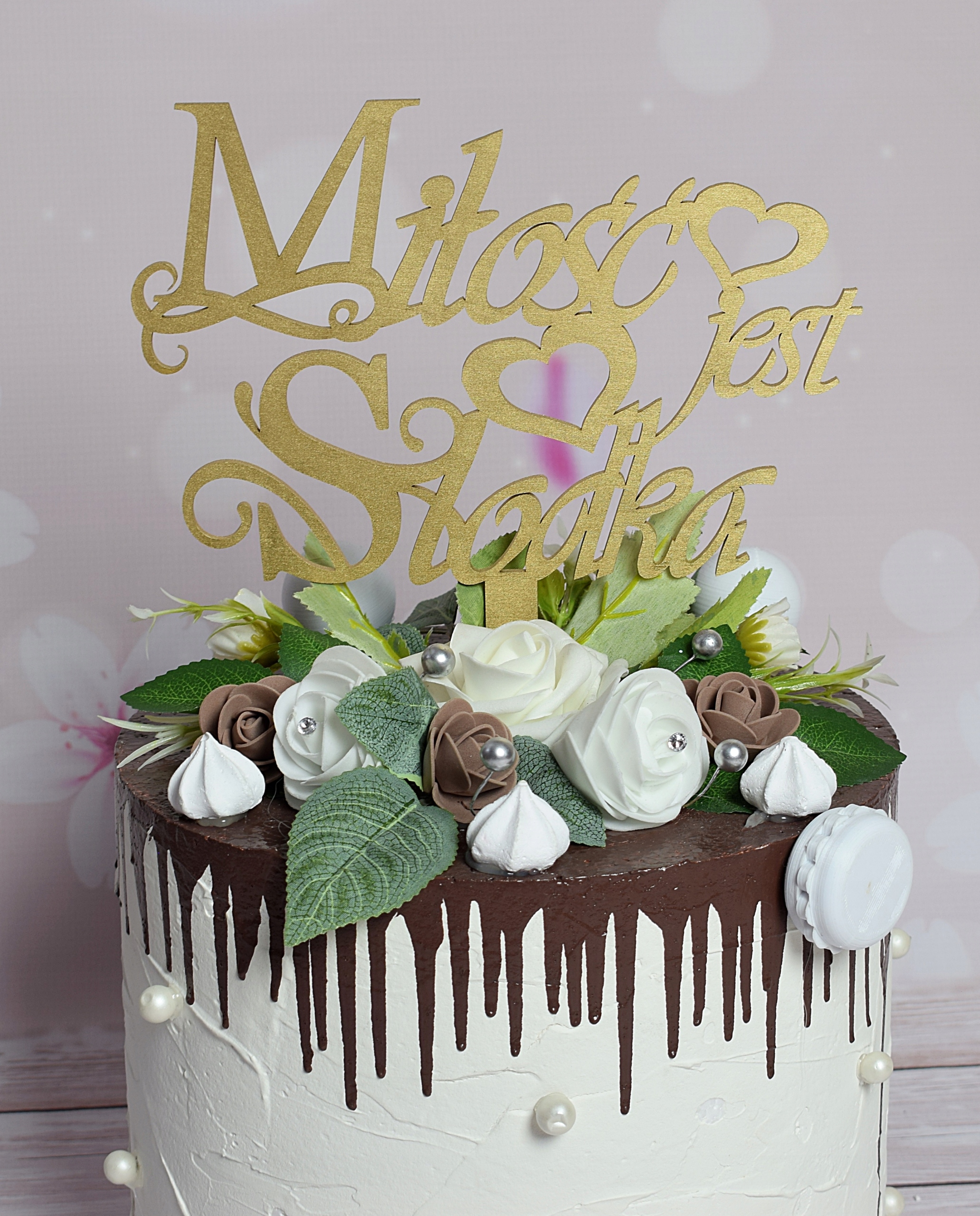 TOPPER NA TORT WESELNY MIŁOŚĆ JEST SŁODKA 30 CM Rodzaj topper