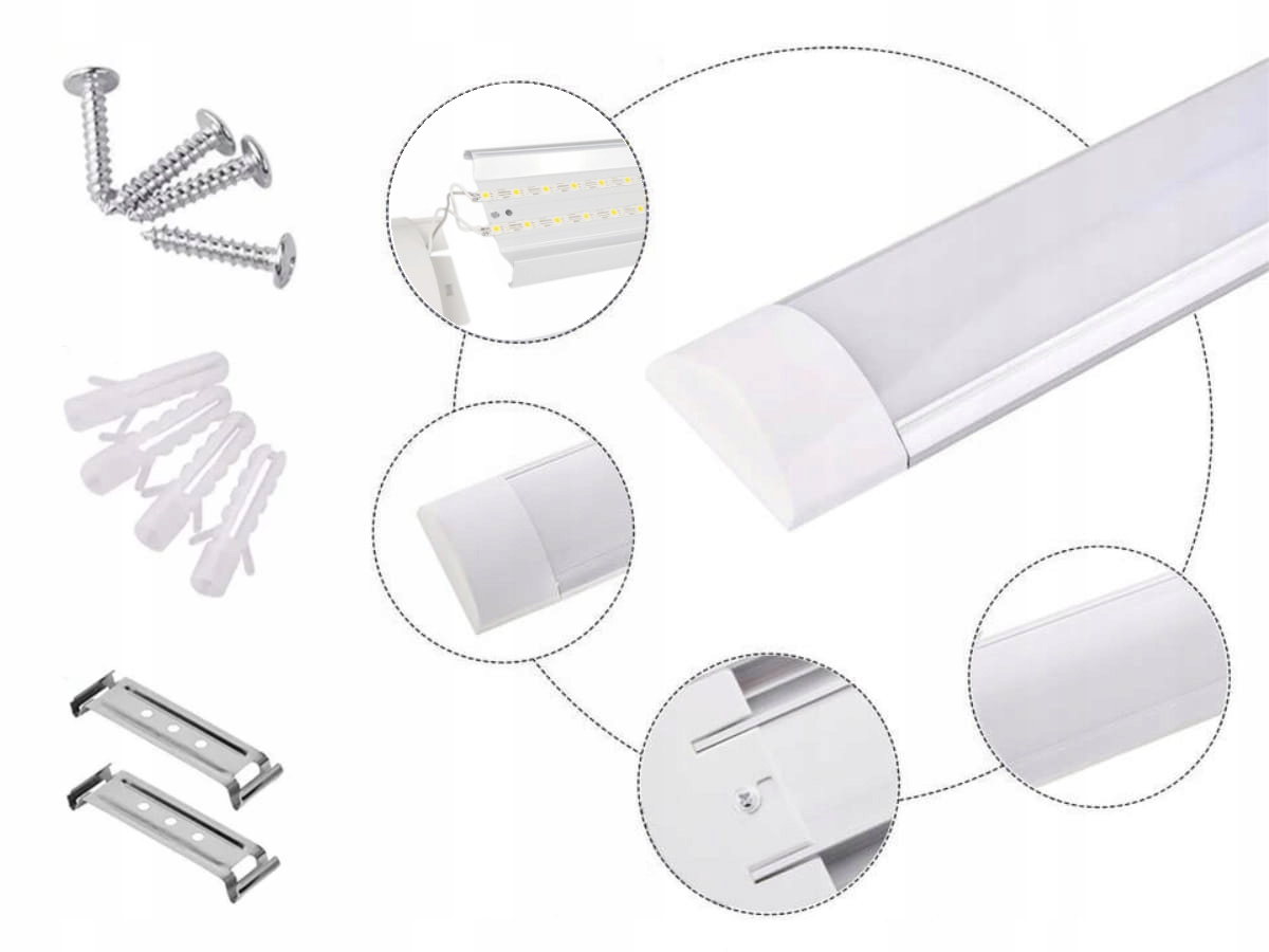 Lampa garażowa warsztatowa 60cm 18W oprawa, panel Kształt inny
