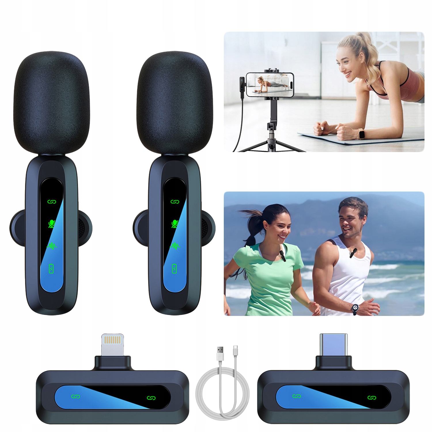 Bezprzewodowy mikrofon Lavalier z redukcją szumów Mini mikrofon z klipsem