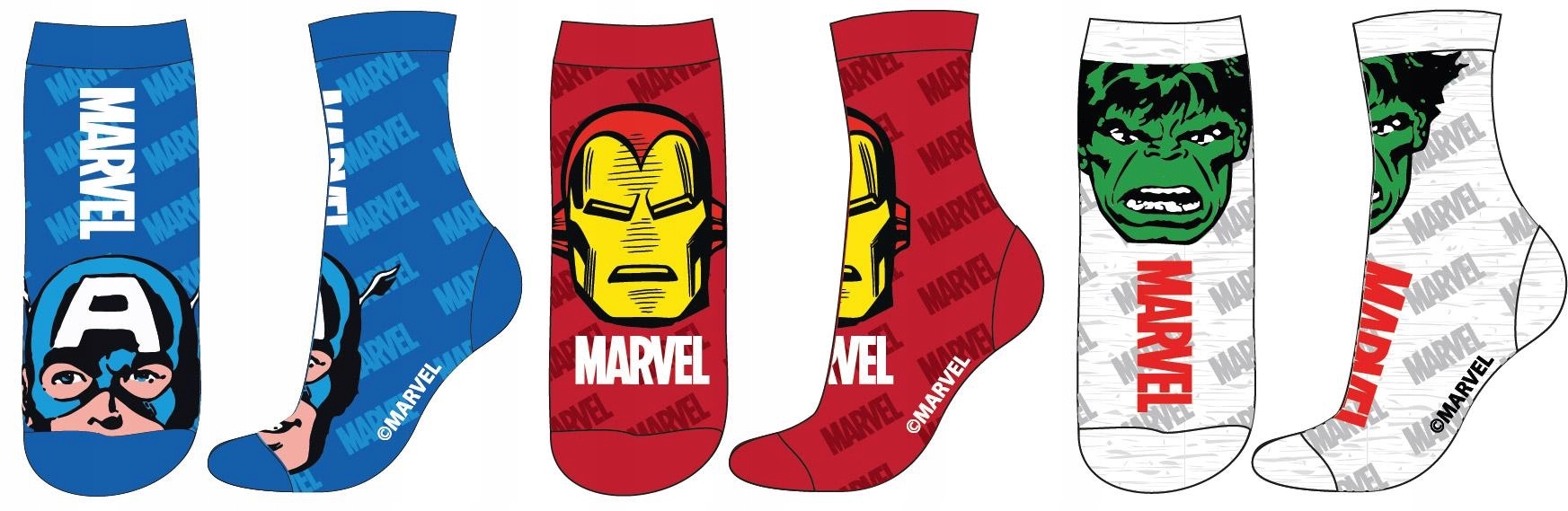 

Skarpetki chłopięce Avengers 3 pary 27/30