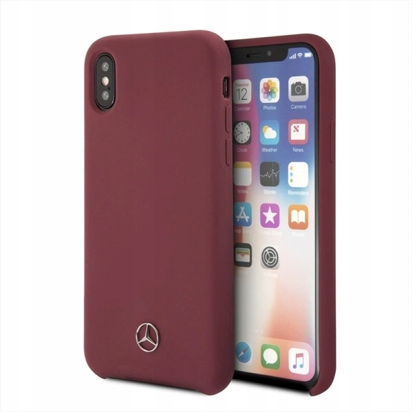 Pouzdro Mercedes Silicone Line pro iPhone X Xs červené