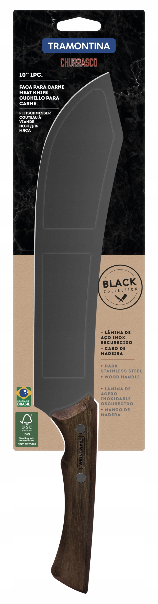 

Tramontina Nóż rzeźniczy 24cm Nfc Churrasco Black