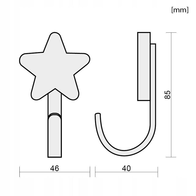4x WIESZAK ŚCIENNY OZDOBNY GWIAZDA WIESZAK NA UBRANIA DO POKOJU DZIECIĘCEGO Płeć dziewczynki unisex