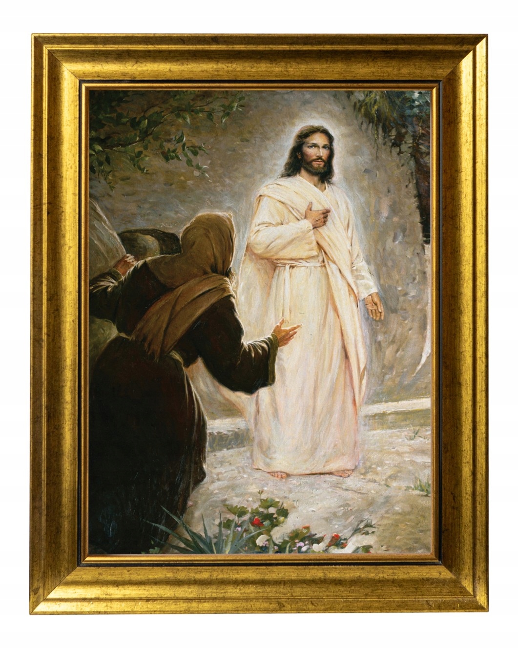 Vzkříšení Ježíše Obraz Na Plátně Ve Zlatém Moderním Rámu 30X40