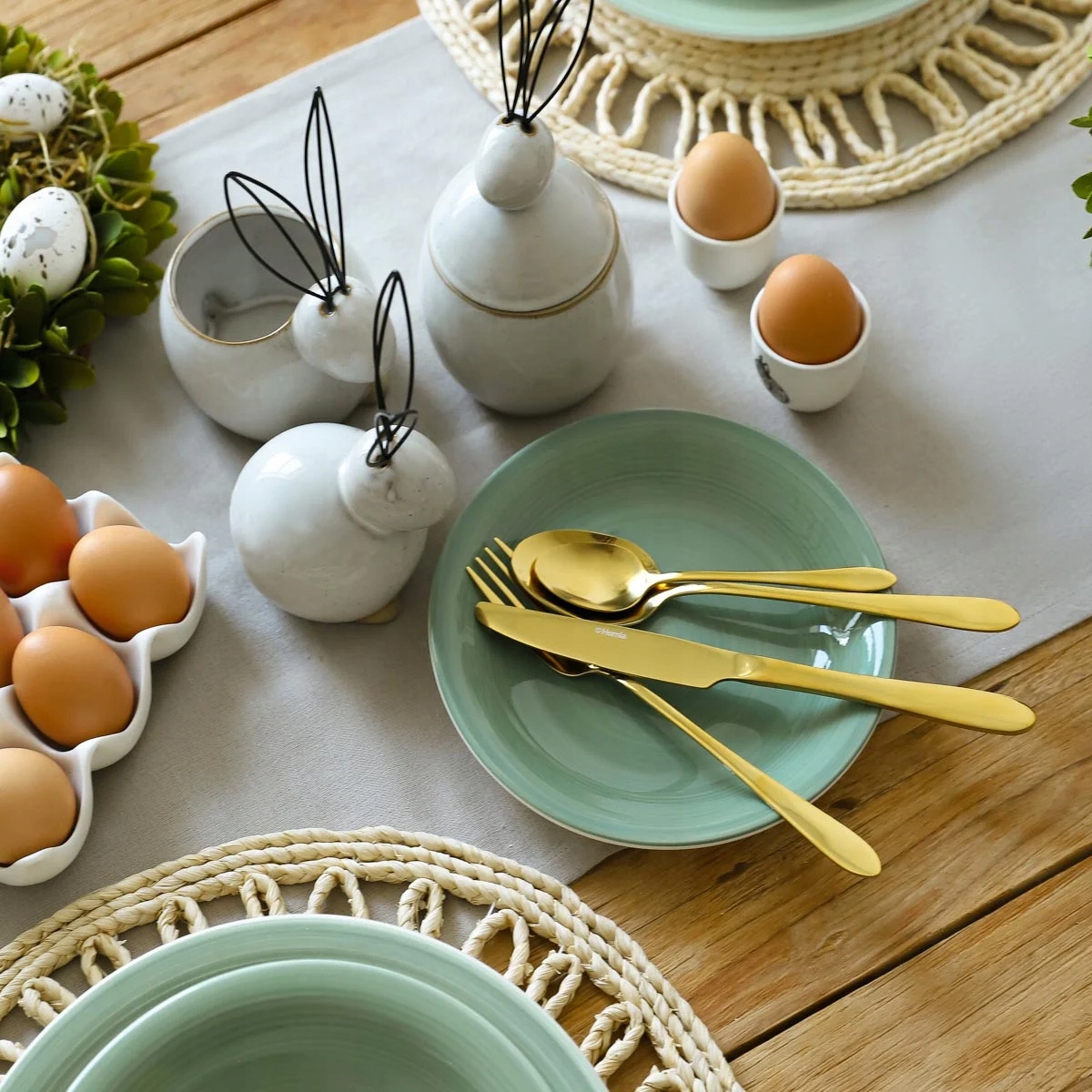 Zestaw eleganckich sztućców ABELE ZŁOTE 16 szt. Liczba osób 4