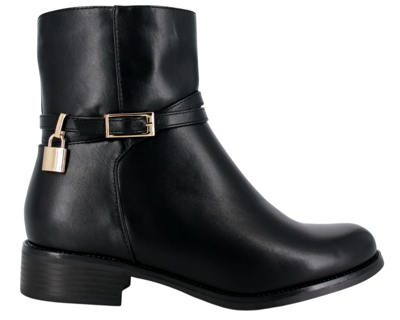 Kotníkové Boty Na Podpatku 3,5 cm Velké Velikosti Dámské Boty Černé Zlaté Kladka 44