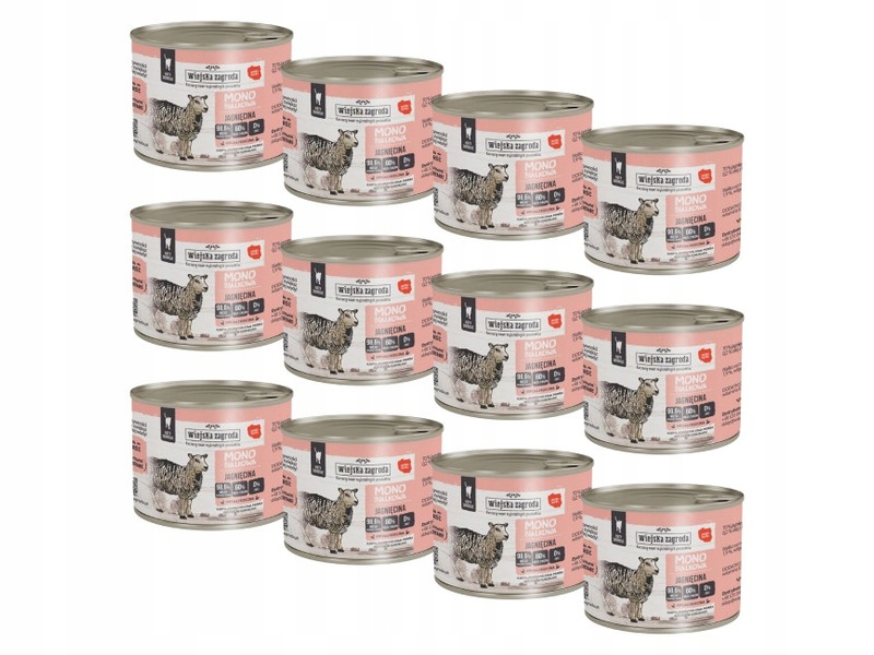 Karma dla kota Wiejska Zagroda Monobiałkowa Jagnięcina 12 x 200 g