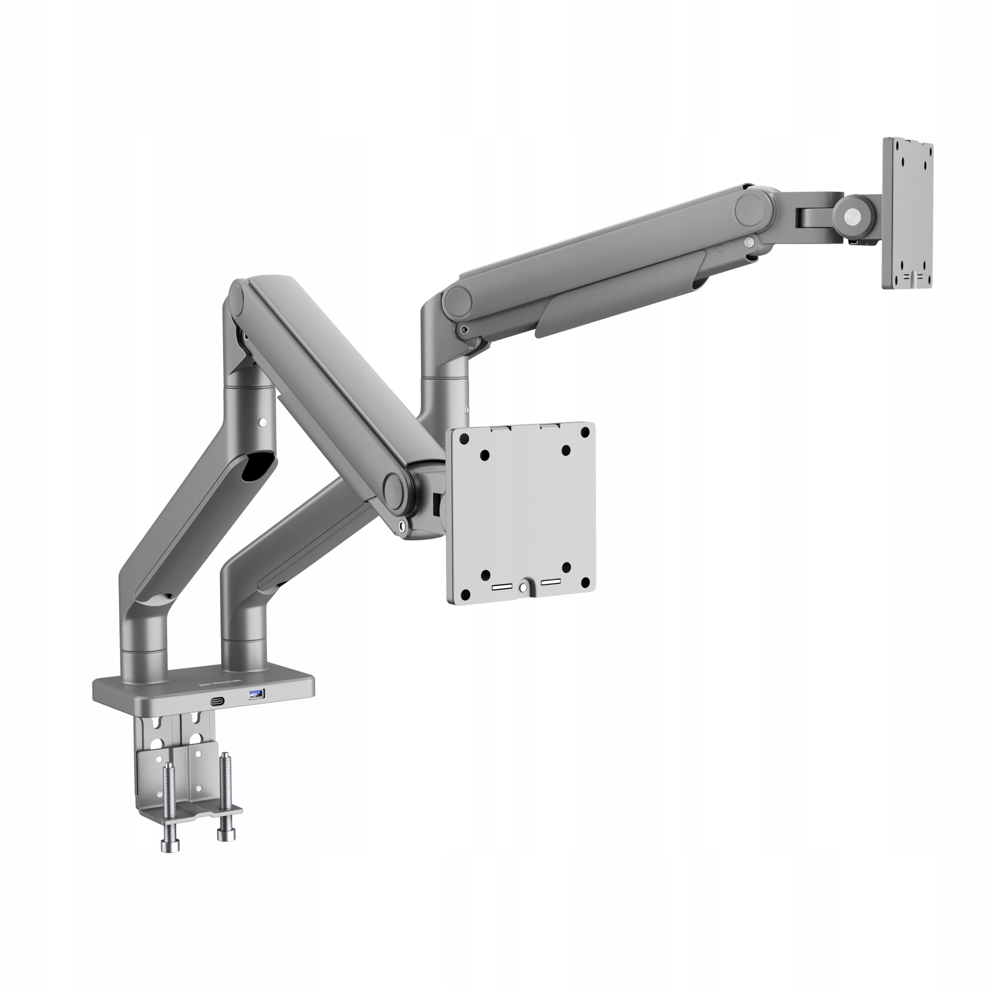 Jan Nowak Kovový Držák K Psacímu Stolu pro Dva Monitory Jake, Šedý