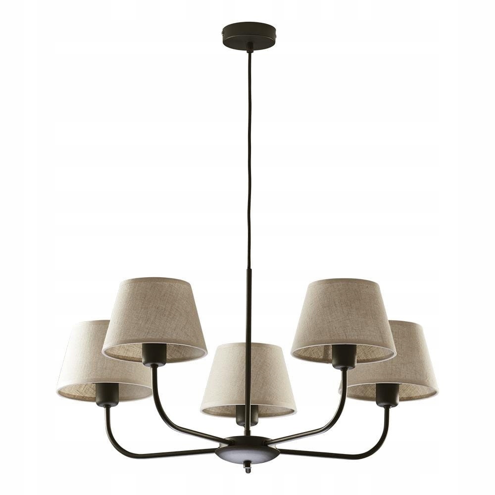 Lampa Wisząca Żyrandol Do Salonu Abażur Len Tk Lighting Chicago 3989 Czarny