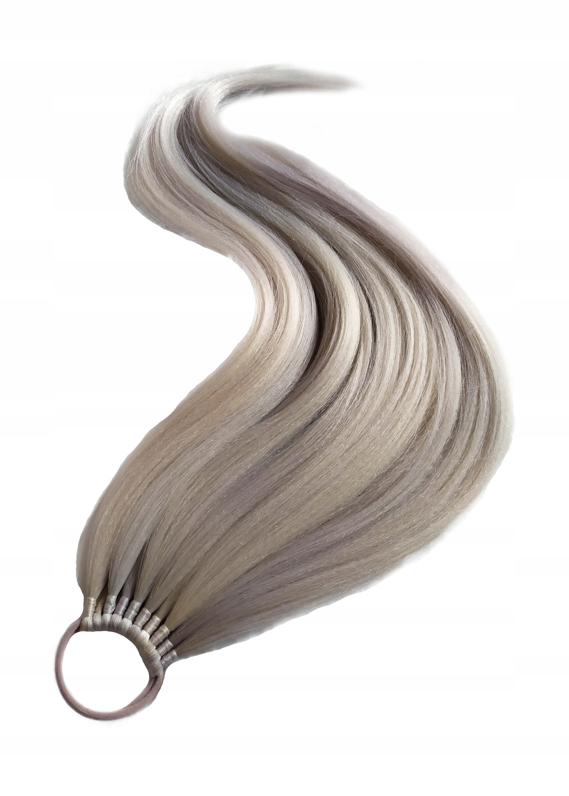 Připínací poník na gumičce, Příčesek, chladná blond, Chladná Blondýnka, 70 cm