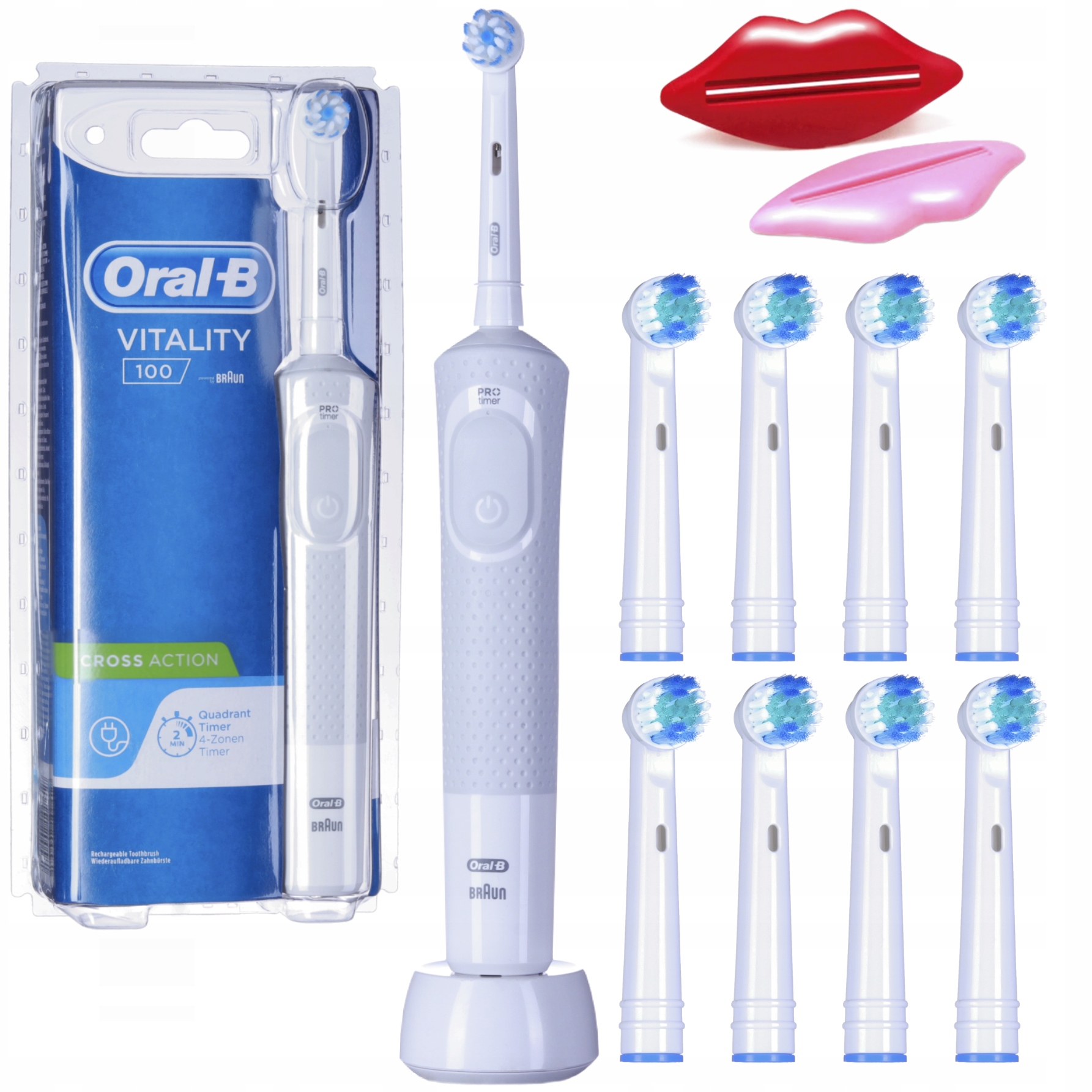 Szczoteczka Elektryczna do Zębów Oral-B Vitality 100 Biała Zestaw