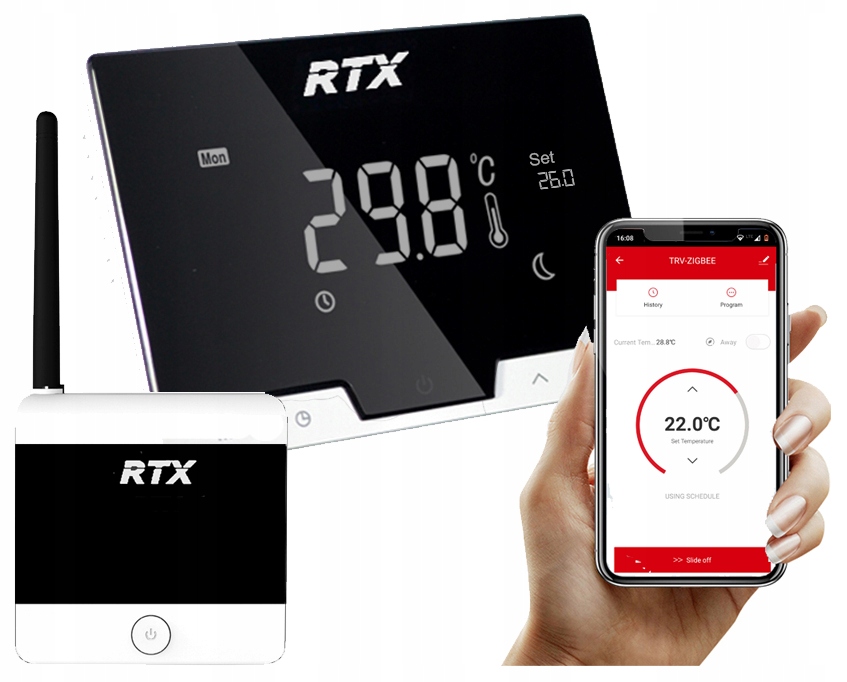 Termostat Rtx do kotla a pece na vykurovanie Regulátor teploty WiFi Tuya