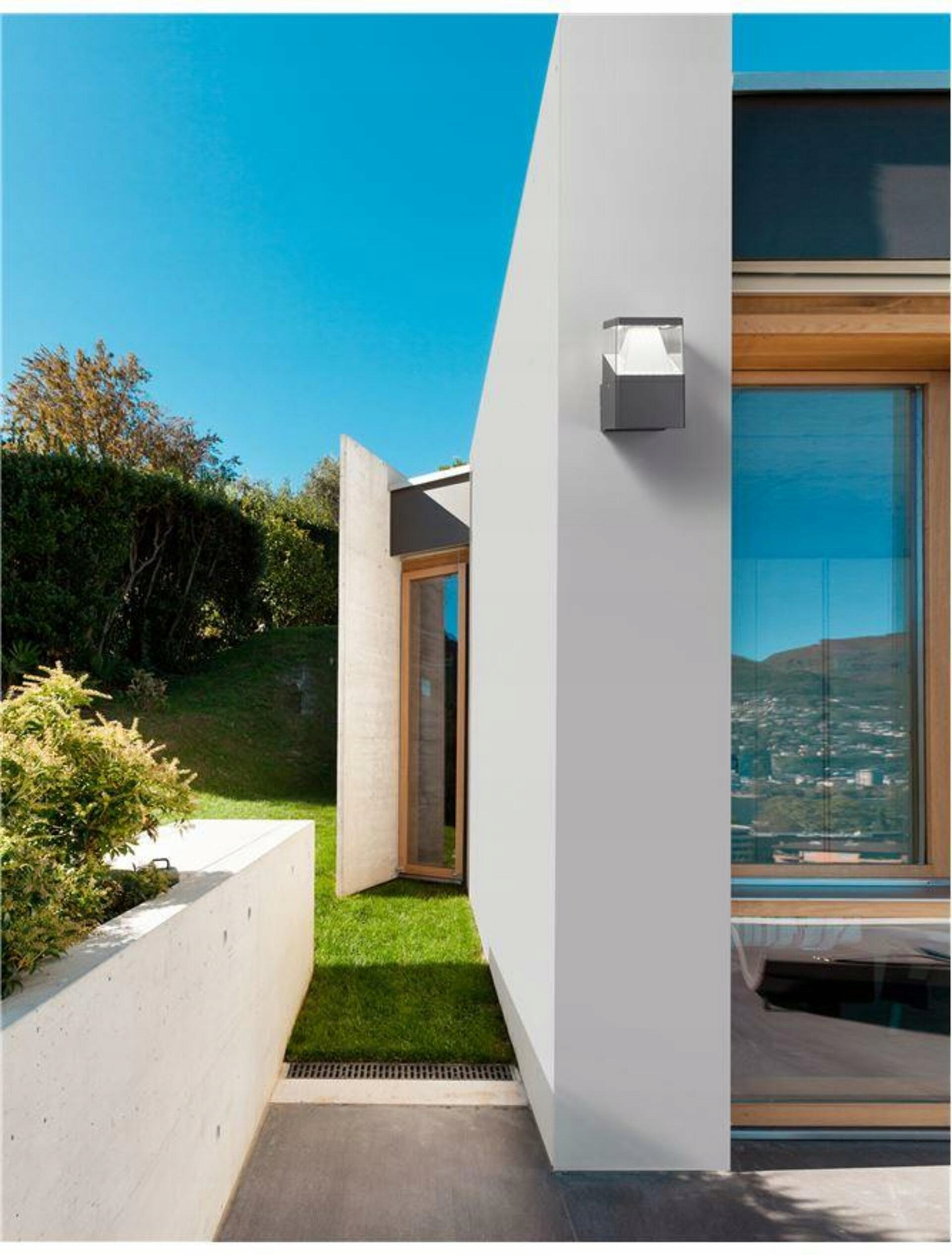 Nova Luce venkovní nástěnné svítidlo Lock hliník tmavě šedá bílý a čirý akr