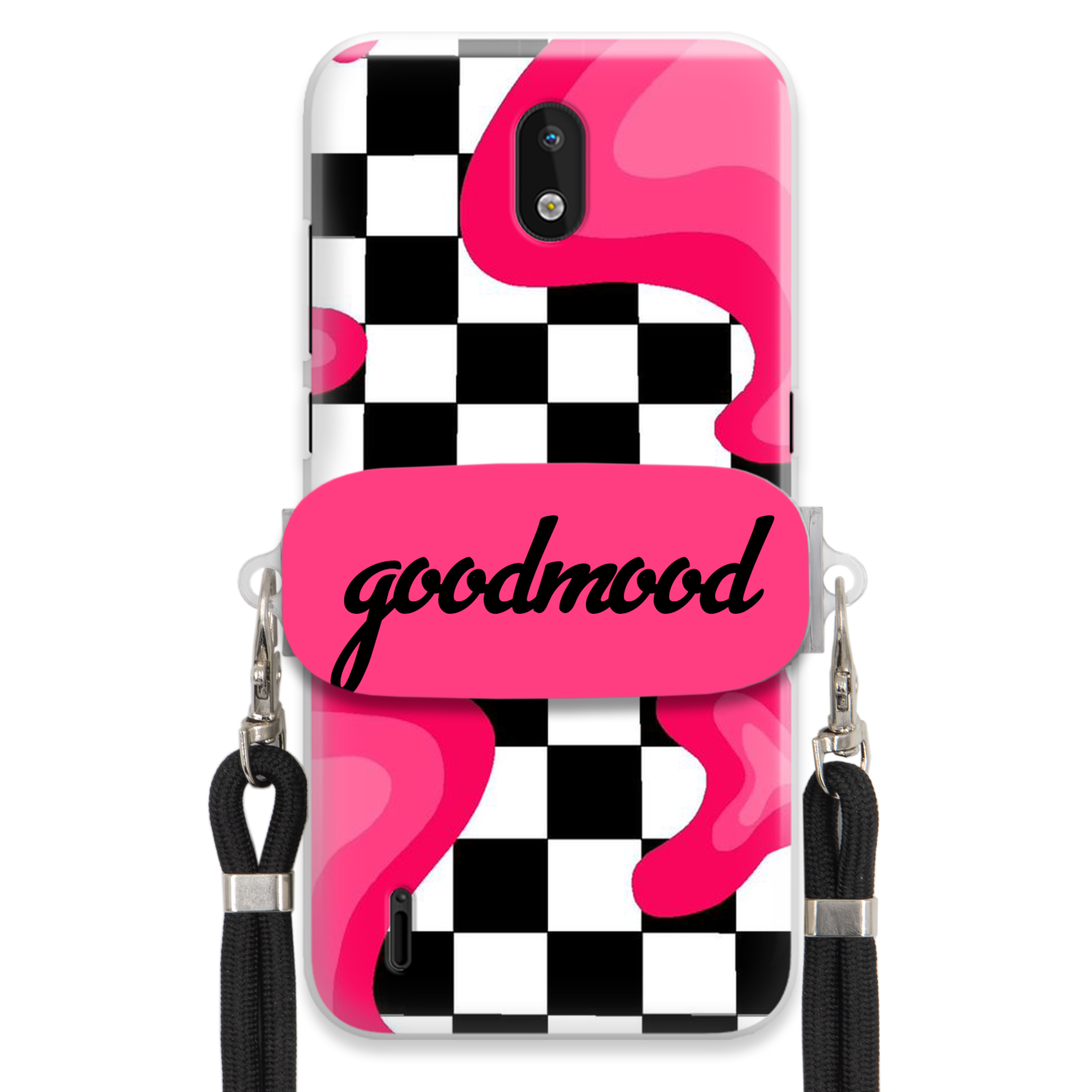 Puzdro Na Nokia 1.3 Sada Case Držiak Na Vodítko Čierna Pre Teenagerov Splash