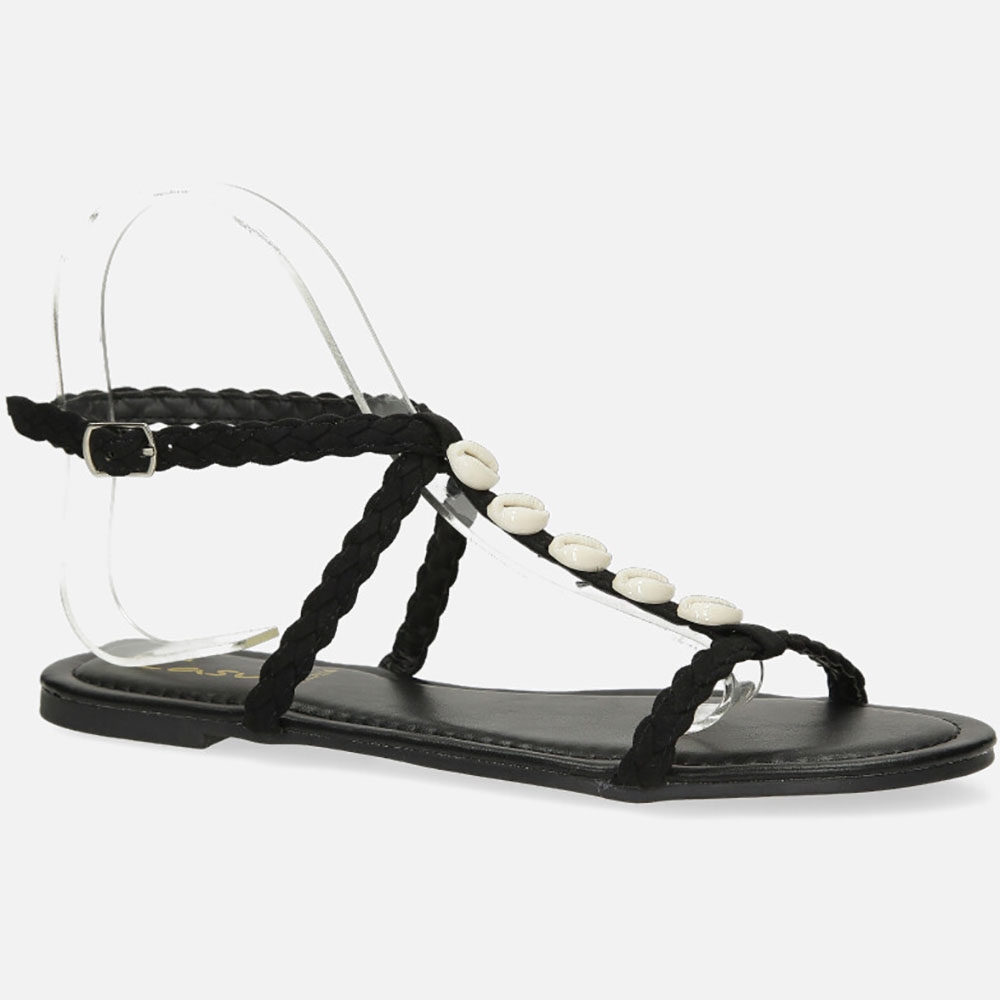 MODNE SANDAŁY BUTY PŁASKIE LEKKIE Z MUSZELKAMI 40 Kolekcja Casu