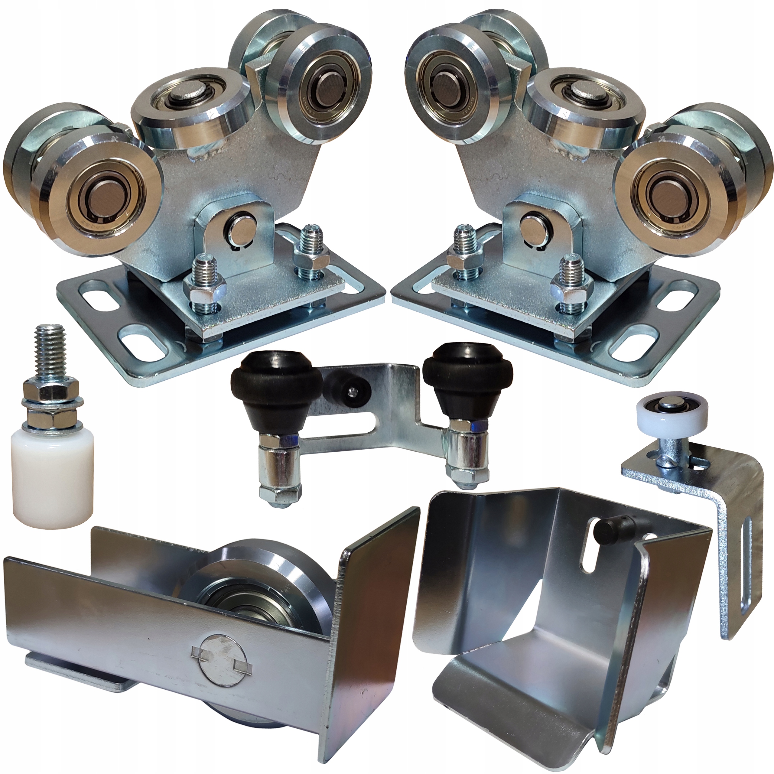 SOLIDNE WÓZKI DO BRAMY PRZESUWNEJ 5 - ROLEK SZYNA 80x80 WÓZEK ROLKI ZESTAW