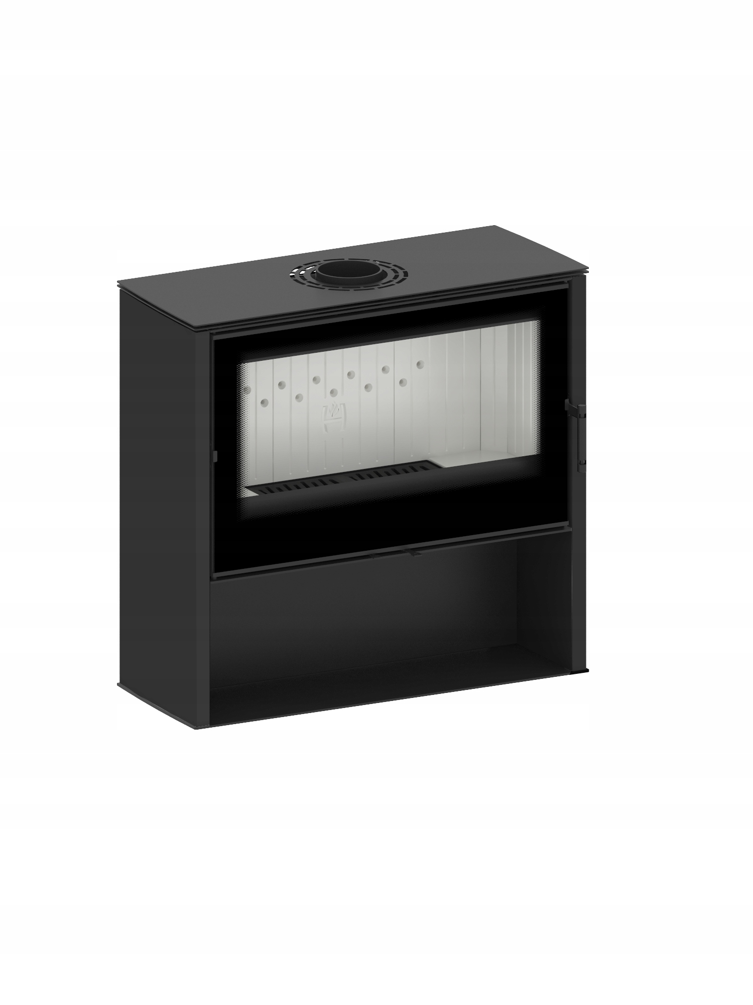 Volně stojící ocelová Kamna Koza Lupo L eco wide s komorou na dřevo