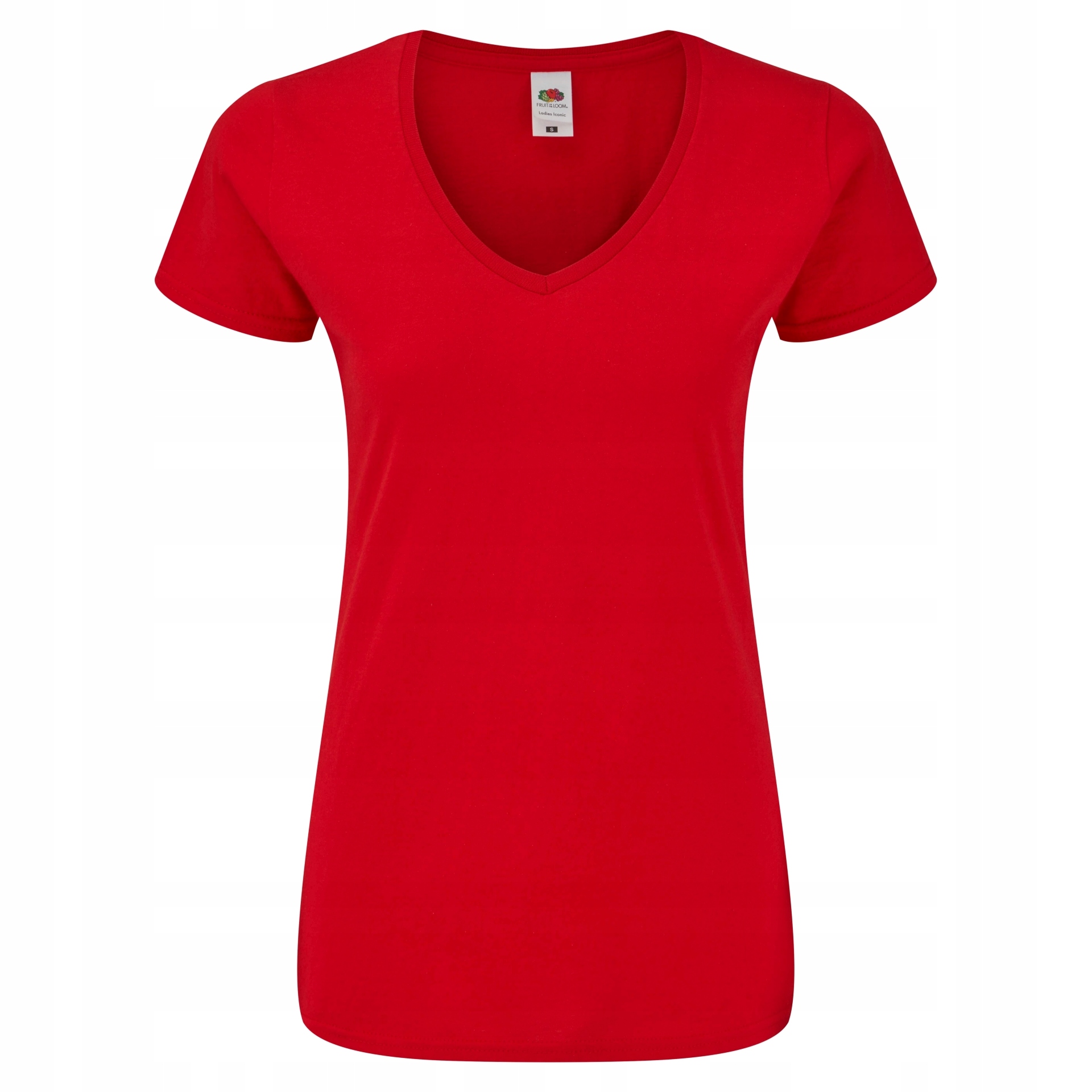 

Koszulka Damska W Serek Fruit Of The Loom Red XXL