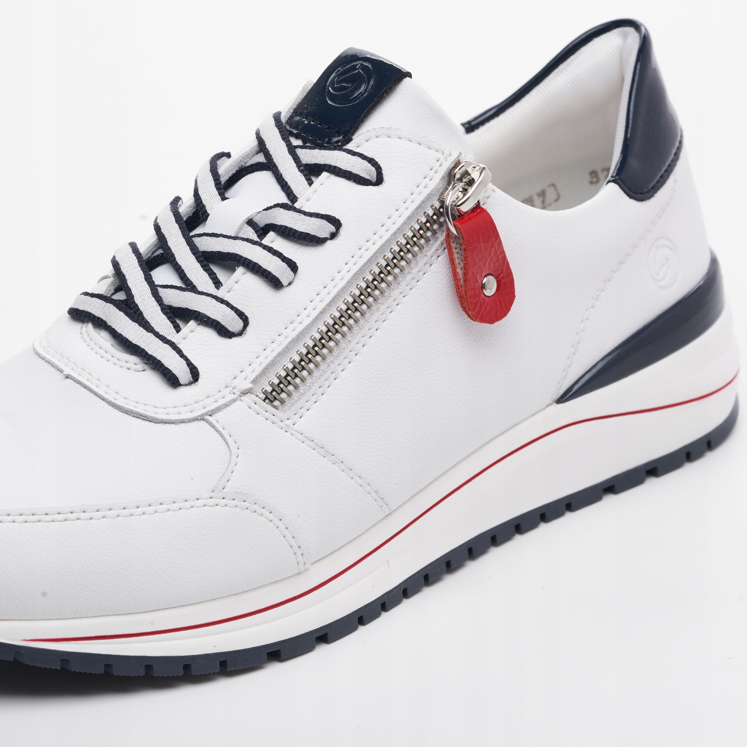 RIEKER - REMONTE Sneakersy, buty skórzane R3708 Nosek okrągły