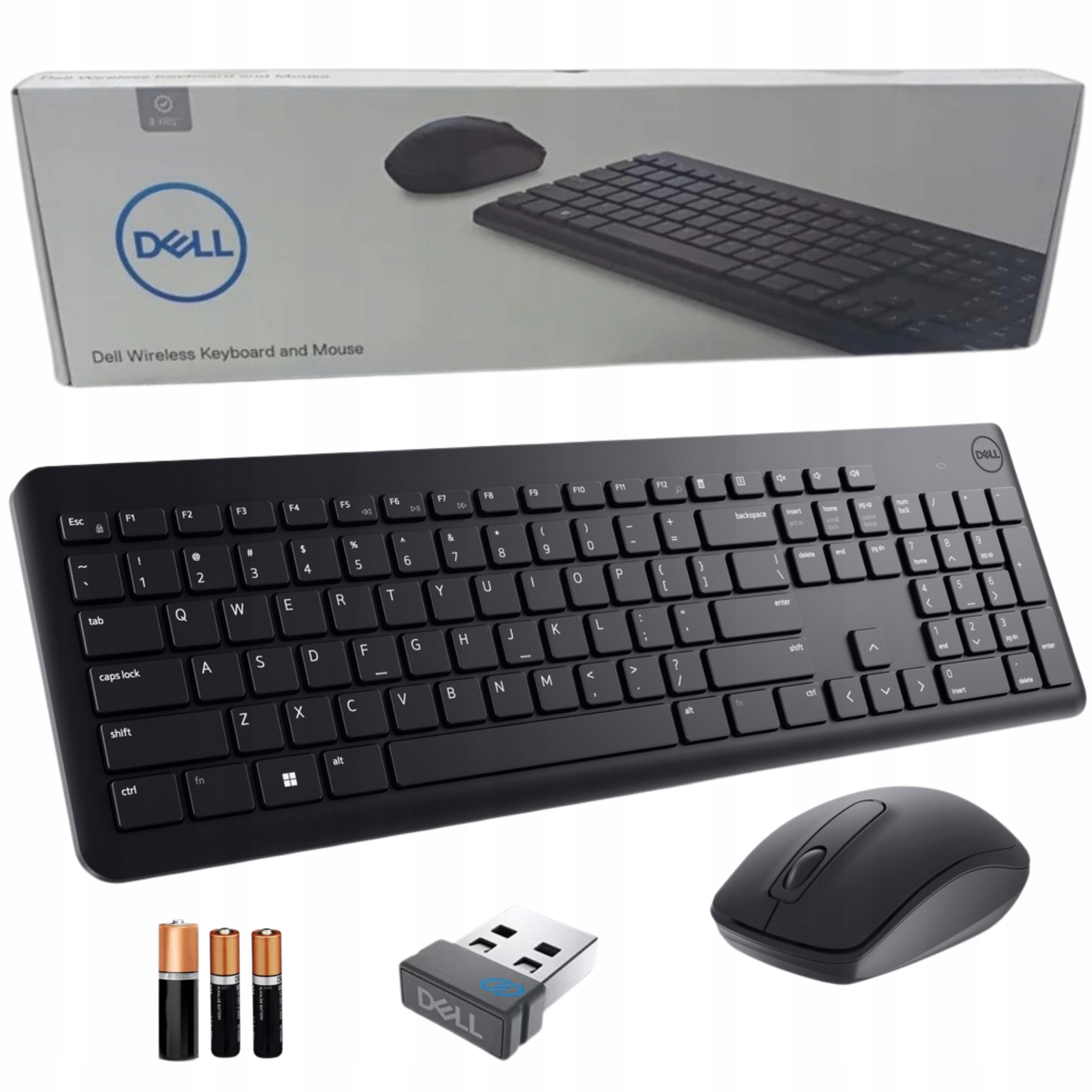 Zestaw Dell Bezprzewodowy klawiatura membranowa i mysz komputerowa KM3322W