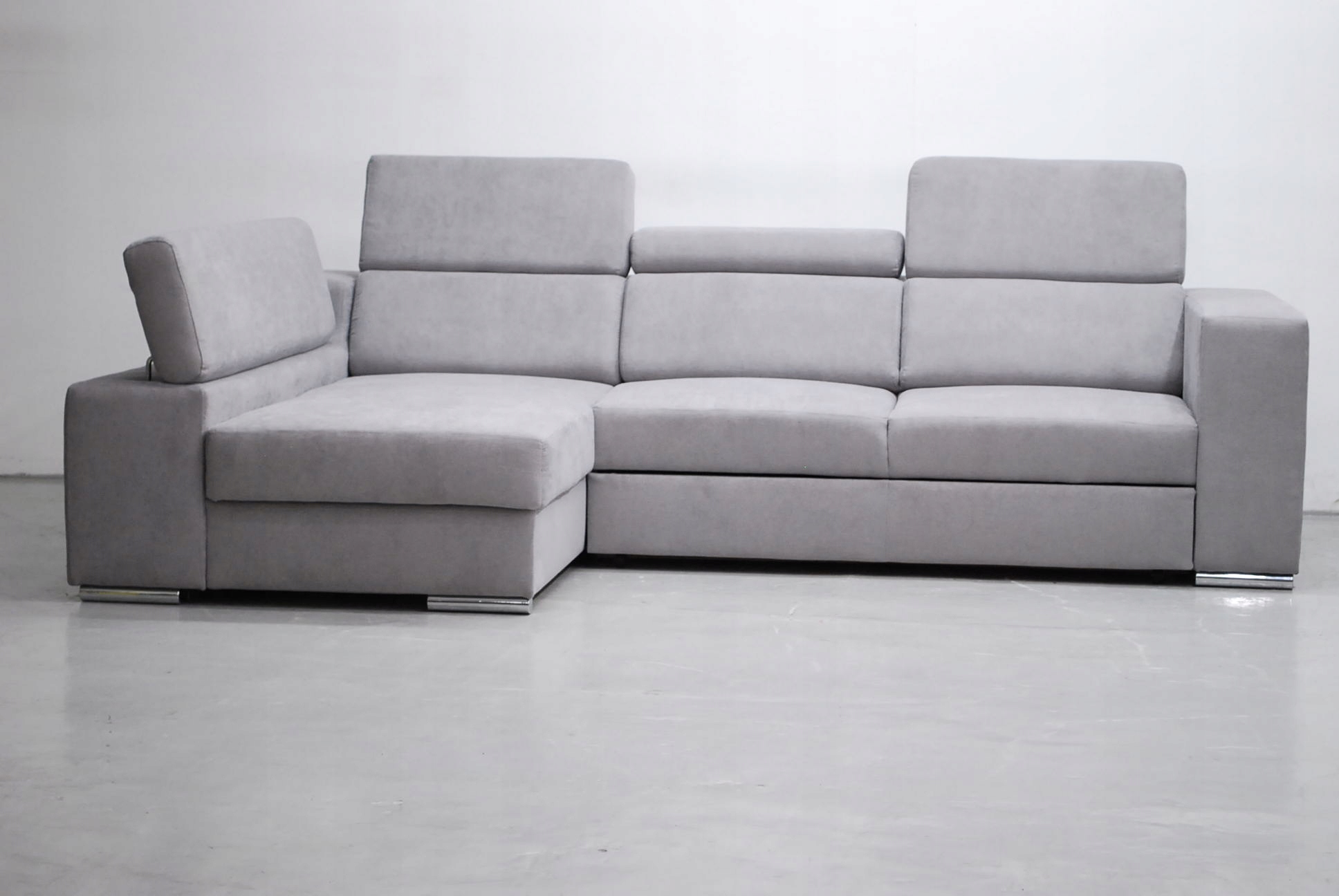 PHL DESIGN NOWOCZESNY NAROŻNIK funkcja spania pojemnik regulowane zag enjoy Kolor obicia odcienie szarości