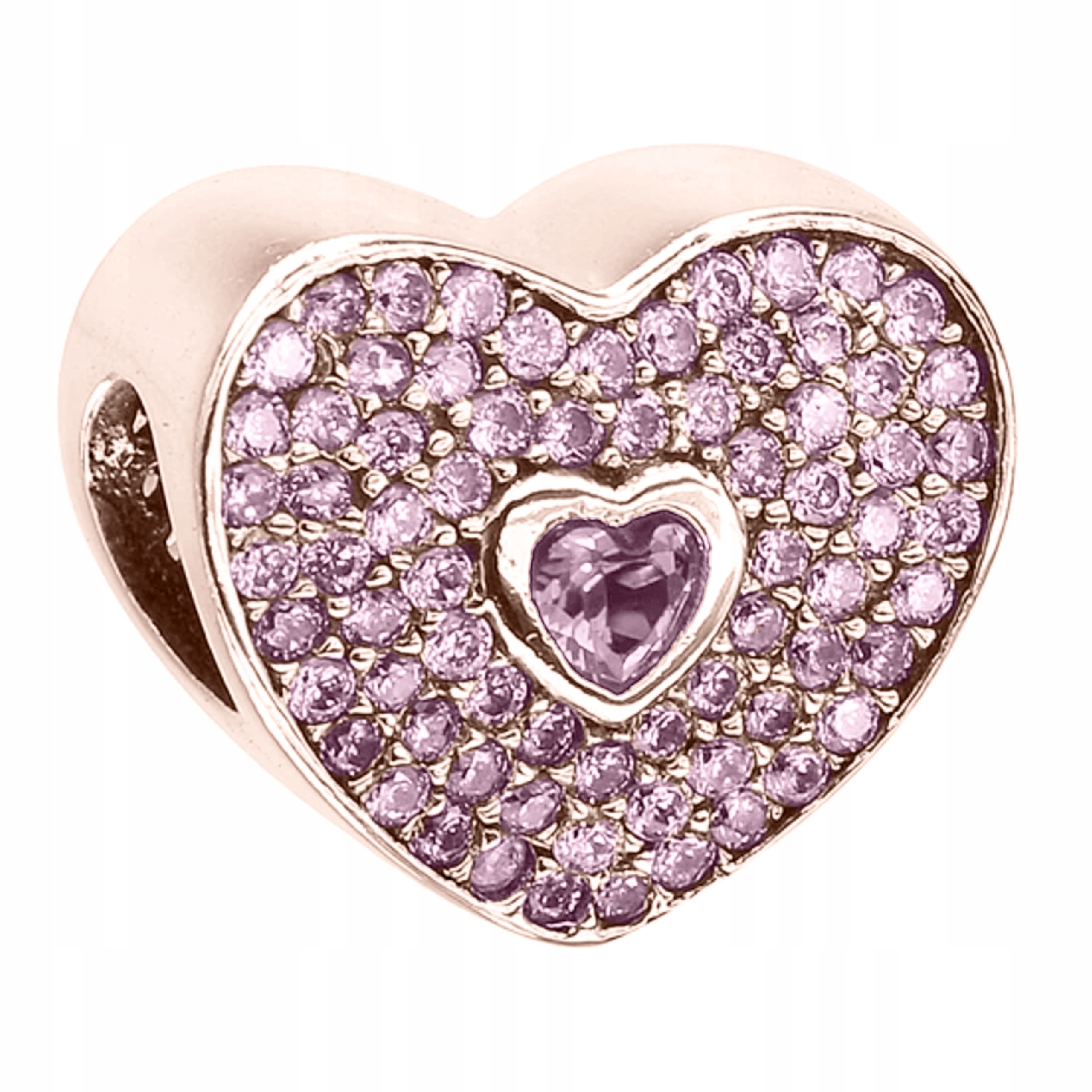Šperky Pozlacené Křišťálové Srdce Růžové Zirkony Krystaly Stříbro 925