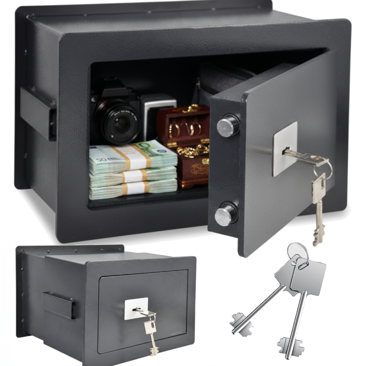 Sejf Ścienny Do Wmurowania Zabudowy Na Klucz Kasa Pancerna Z Regulacją