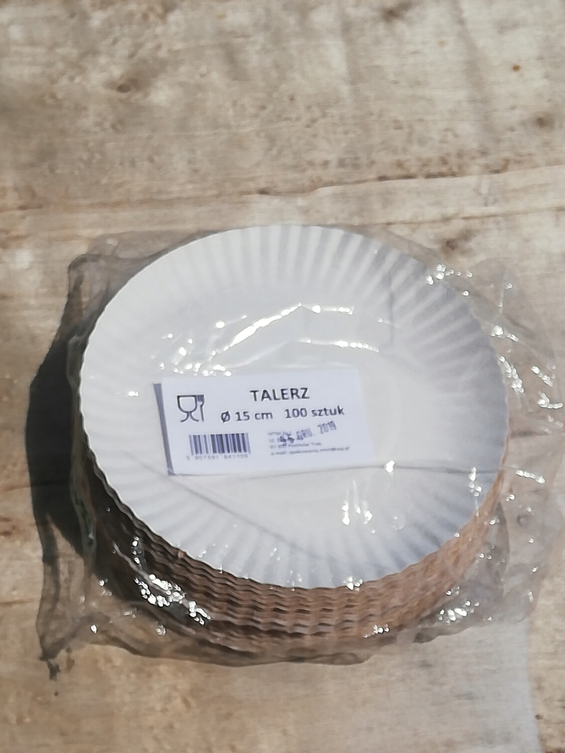 

Talerze talerz papierowy biały 15cm 100szt.