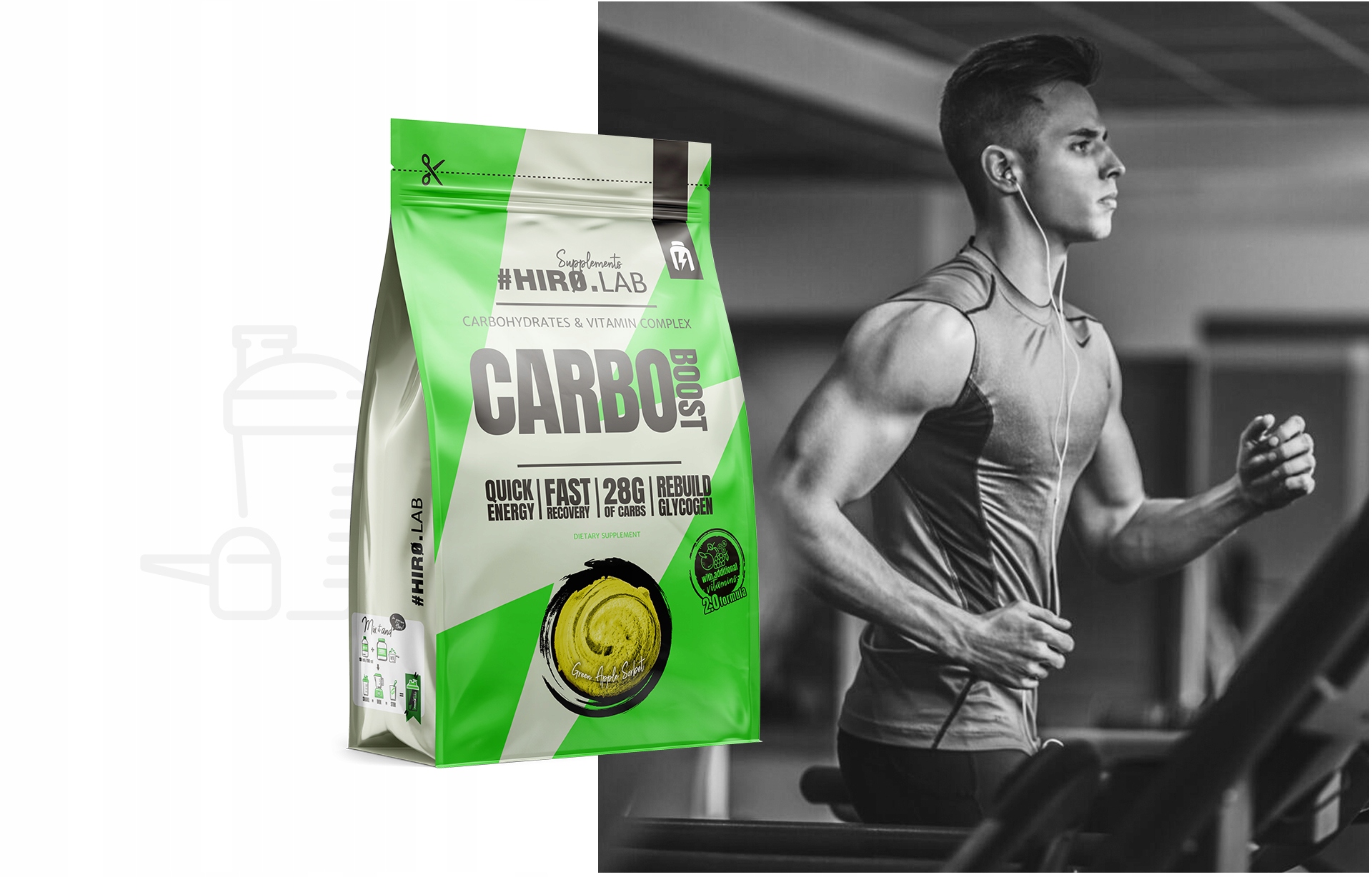 HIRO.LAB CARBO BOOST 1000g ENERGIA WĘGLOWODANY Kod producenta 34074